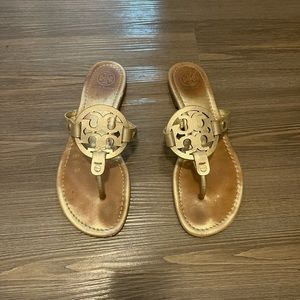 Gold Tory Burch Miller Sandals